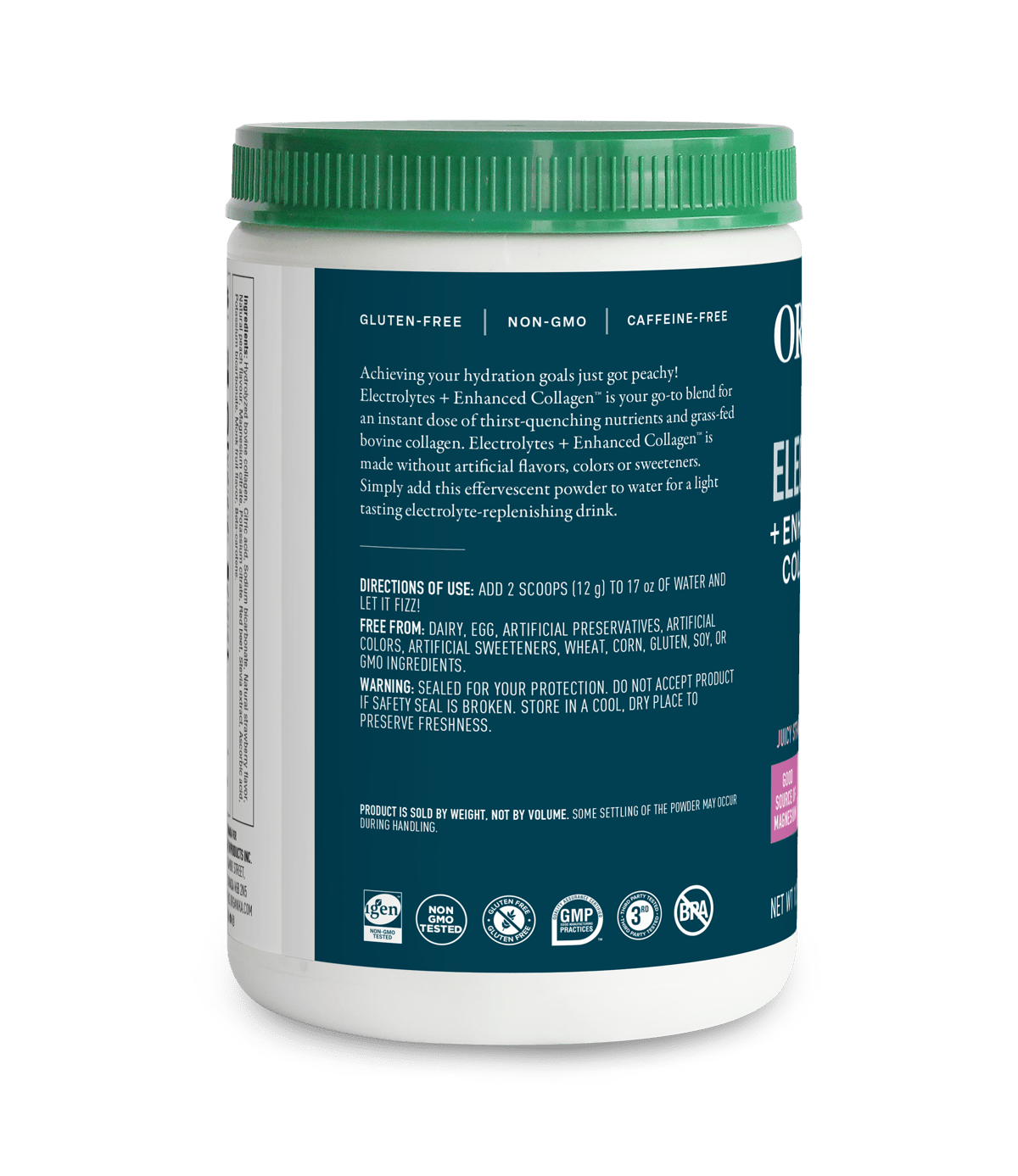 Electrolytes + Enhanced Collagen - Juicy Strawberry Peach - Organika USA