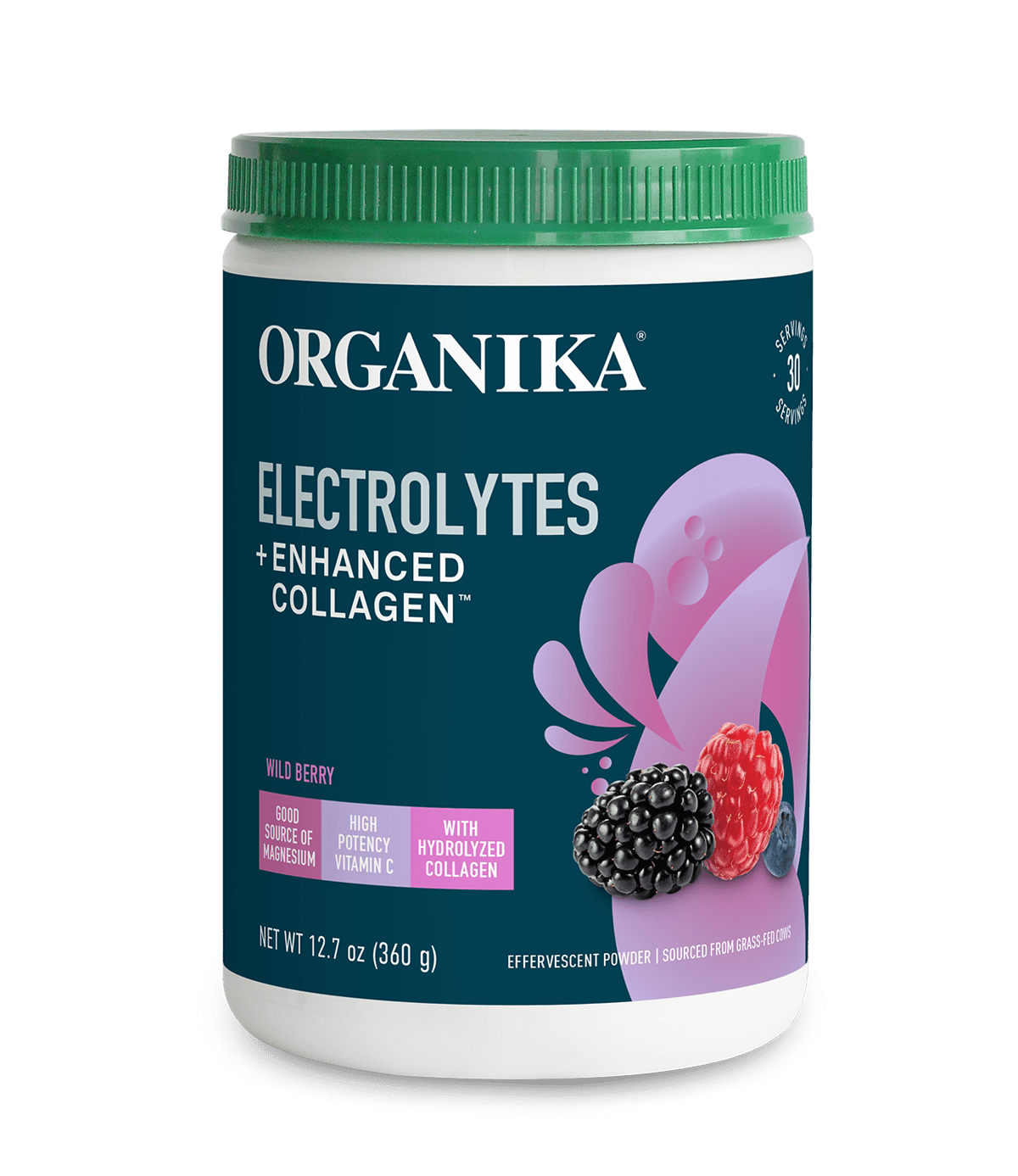 Electrolytes + Enhanced Collagen - Wild Berry - Organika USA