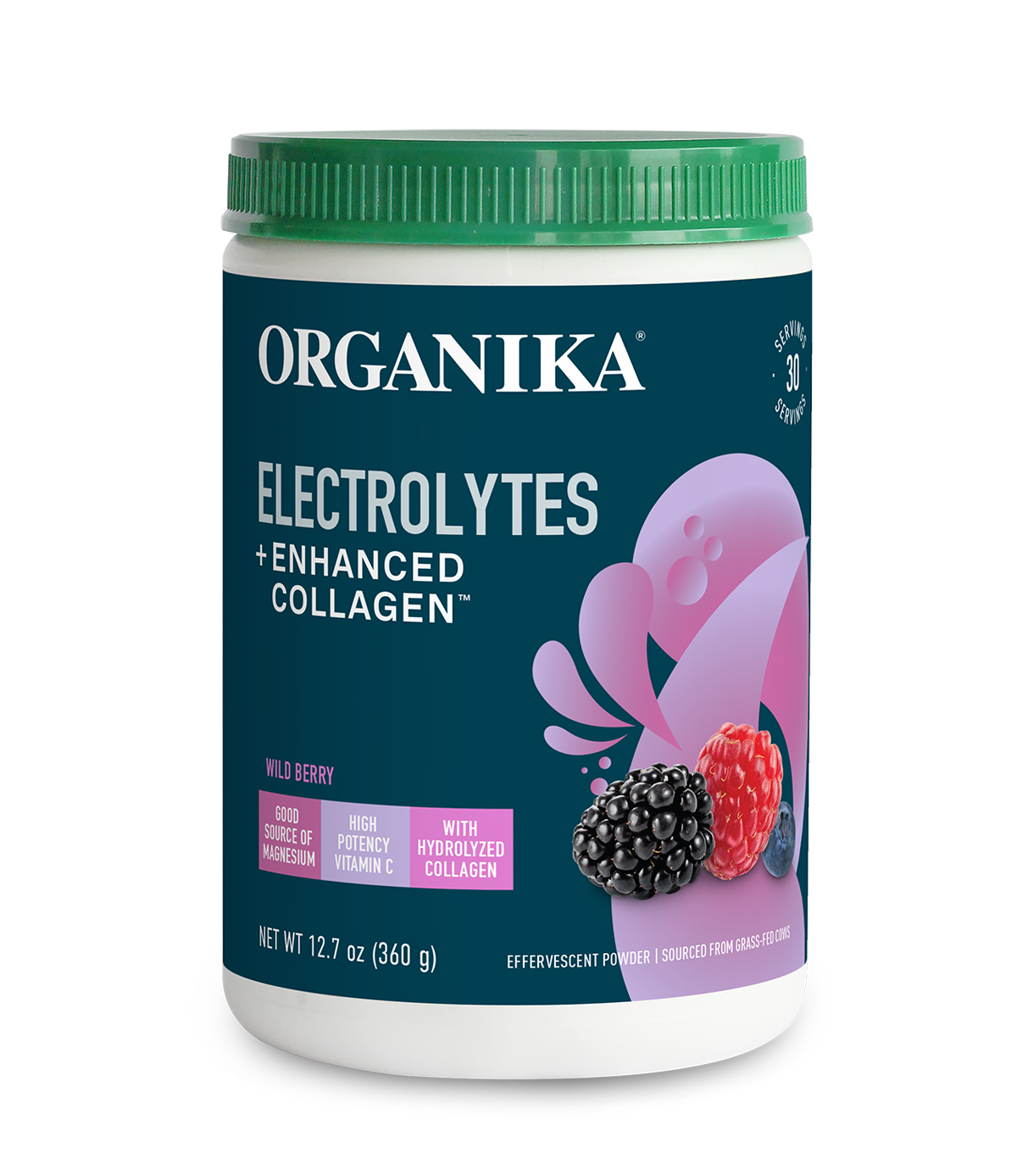 Electrolytes + Enhanced Collagen - Wild Berry - Organika USA