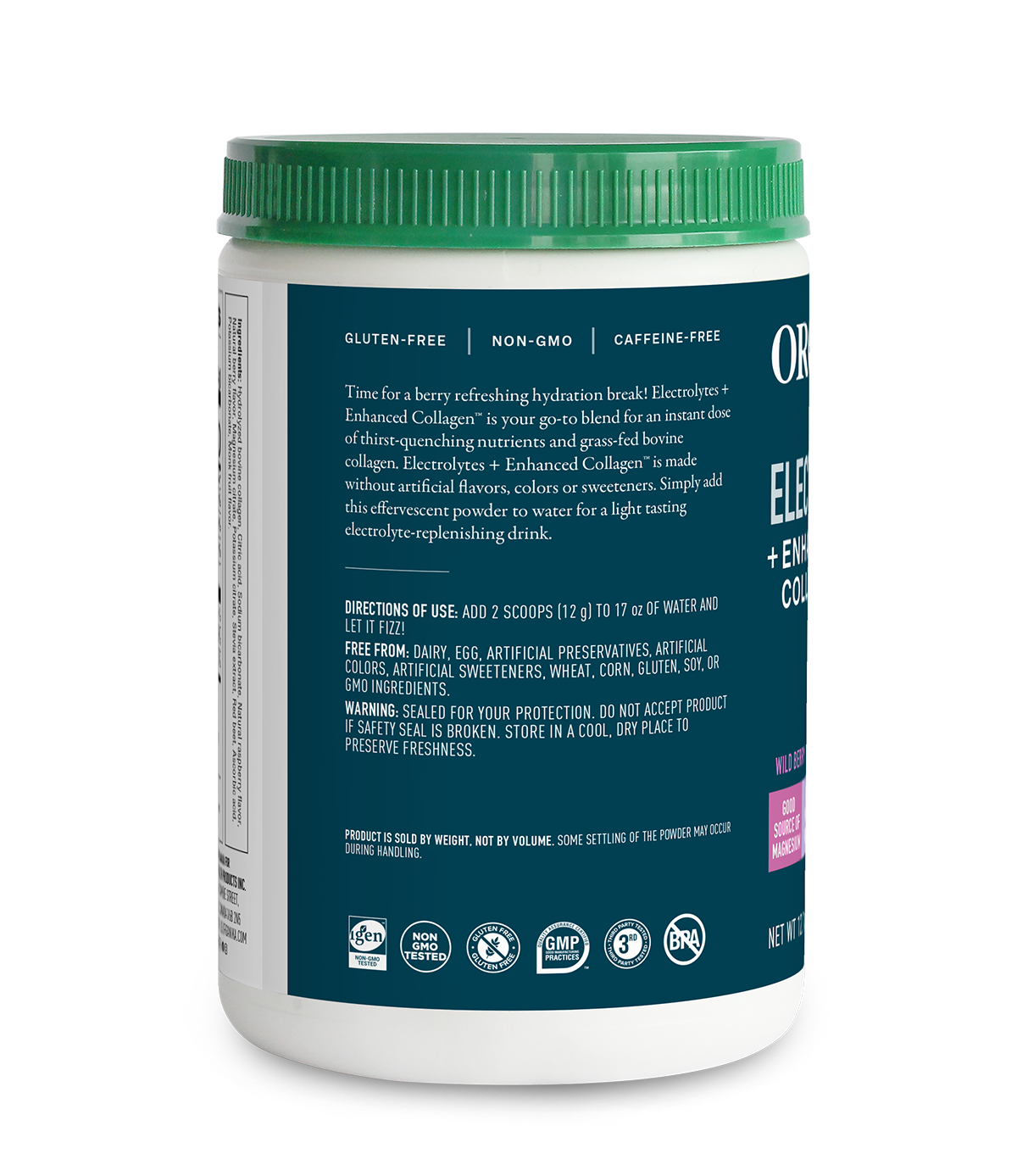 Electrolytes + Enhanced Collagen - Wild Berry - Organika USA