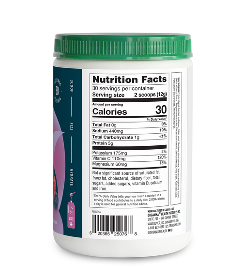 Electrolytes + Enhanced Collagen - Wild Berry - Organika USA