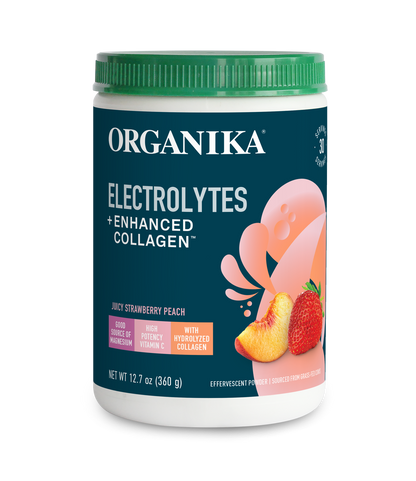 Electrolytes + Enhanced Collagen - Juicy Strawberry Peach - Organika USA