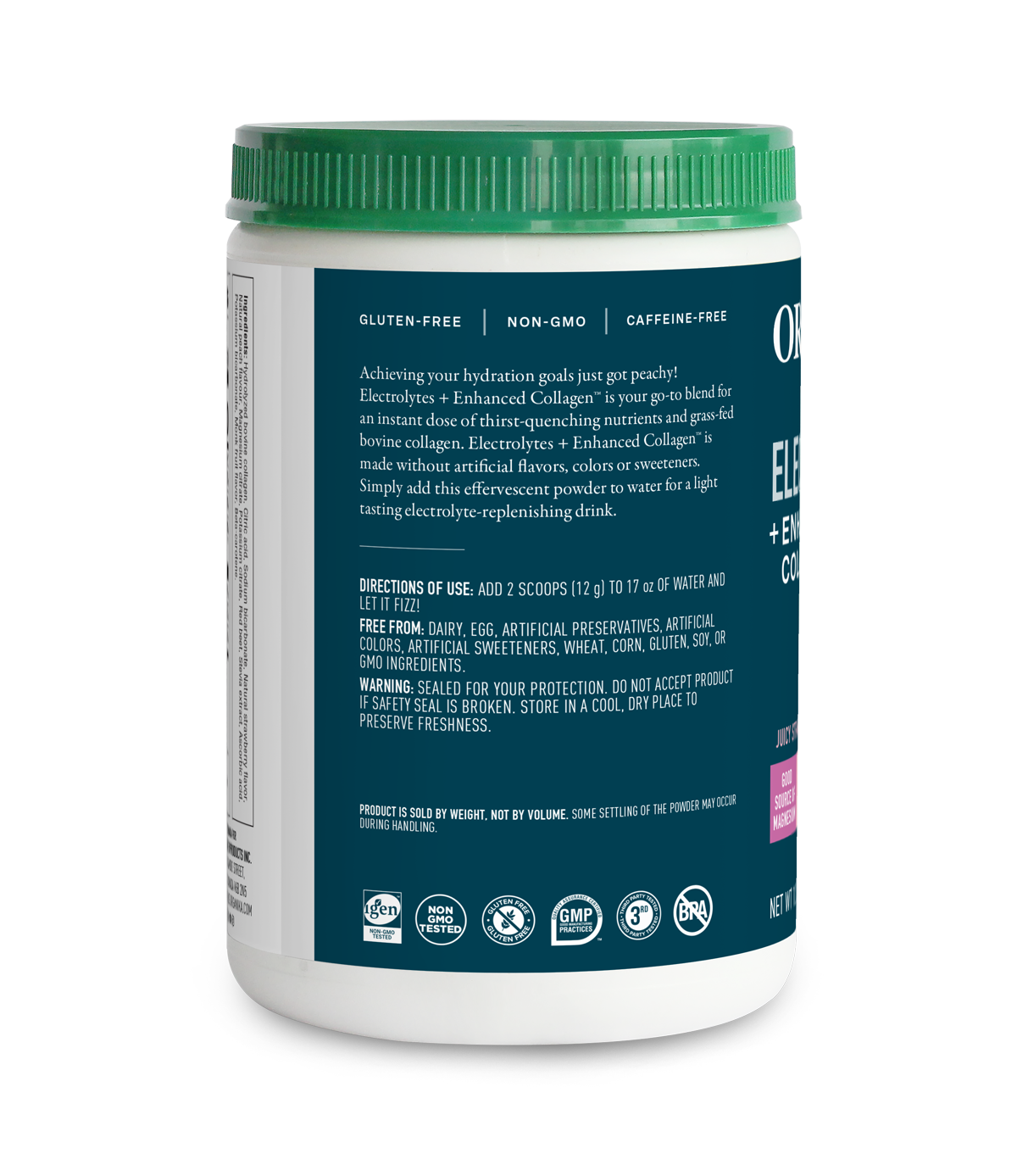 Electrolytes + Enhanced Collagen - Juicy Strawberry Peach - Organika USA