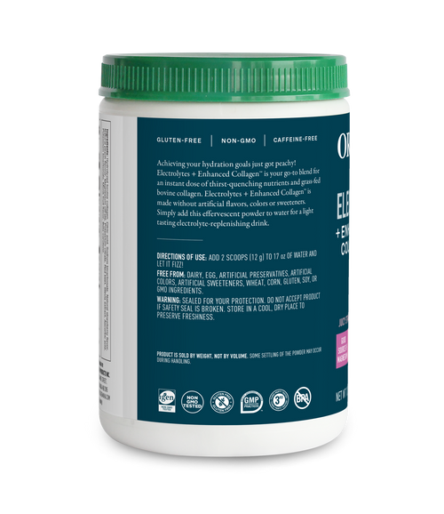 Electrolytes + Enhanced Collagen - Juicy Strawberry Peach - Organika USA
