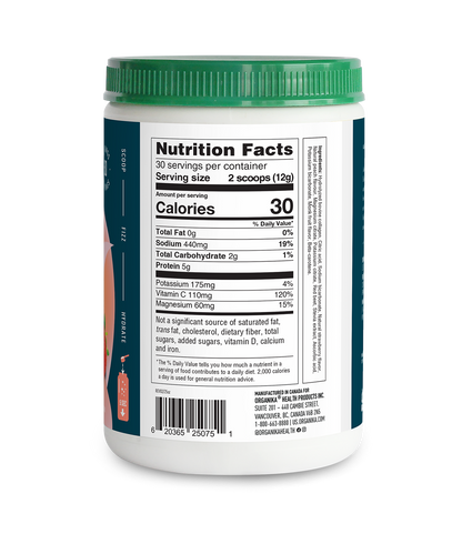 Electrolytes + Enhanced Collagen - Juicy Strawberry Peach - Organika USA