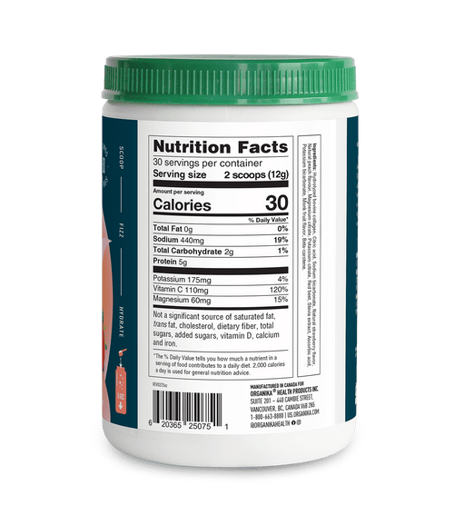 Electrolytes + Enhanced Collagen - Juicy Strawberry Peach - Organika USA