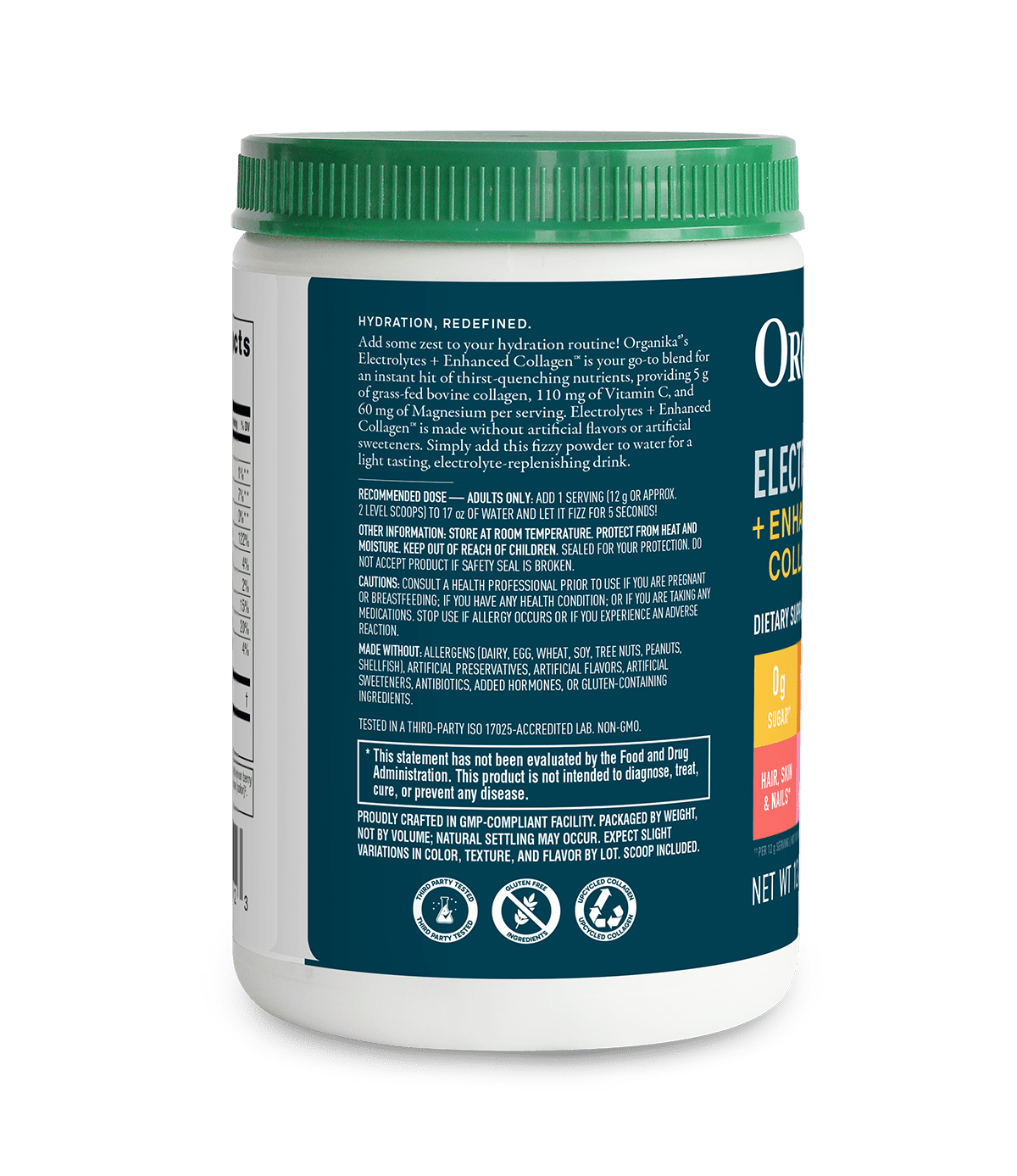 Electrolytes + Enhanced Collagen - Zesty Lemon Berry - Organika USA